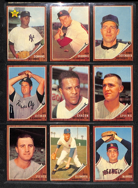 Lot Of 68 1962 Topps Baseball Cards w. Al Kaline